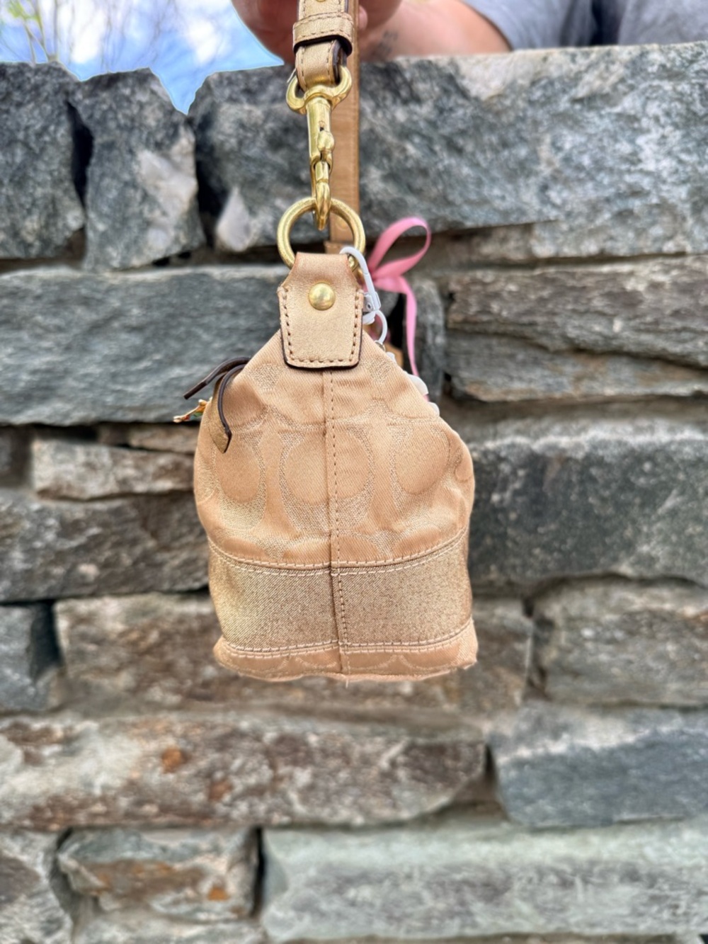 Coach Signature Mini Bag in Gold metallic with Gold Hardware - Picture 4 of 11